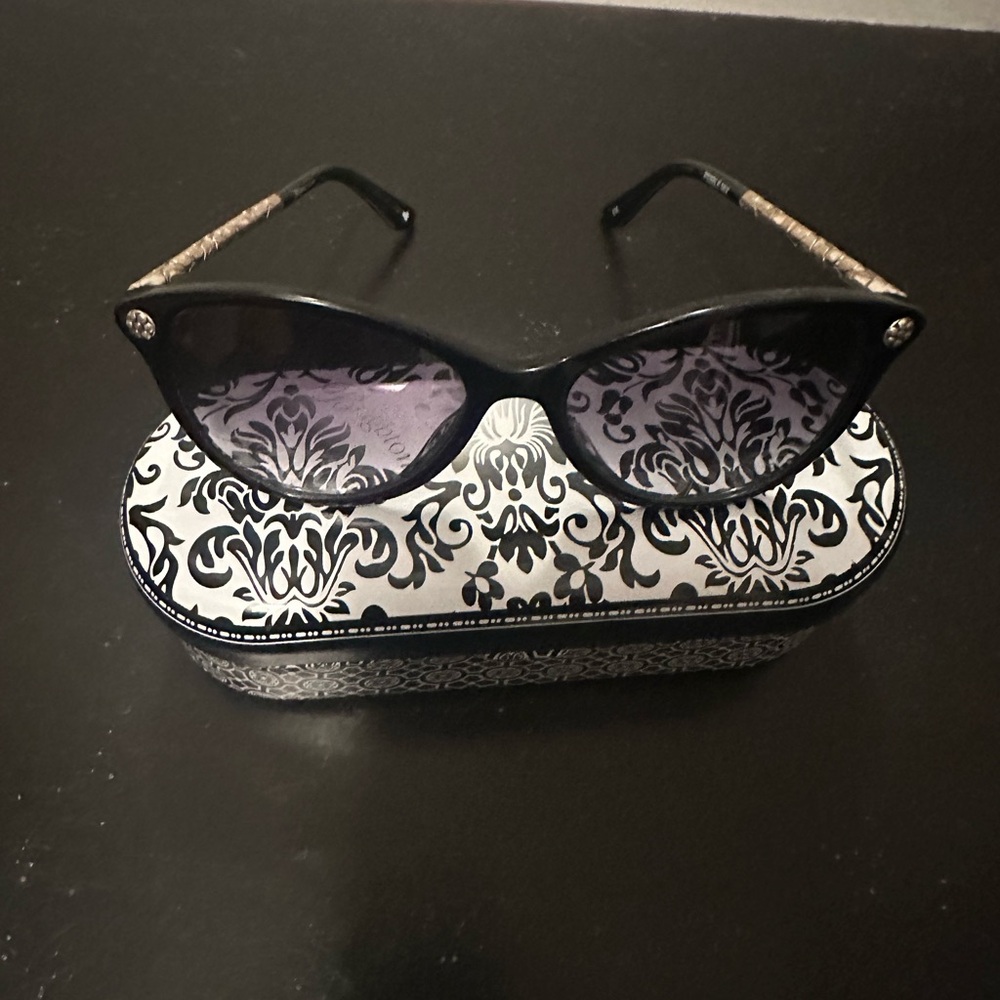 Brighton Black Cat-Eye Sunglasses with Case